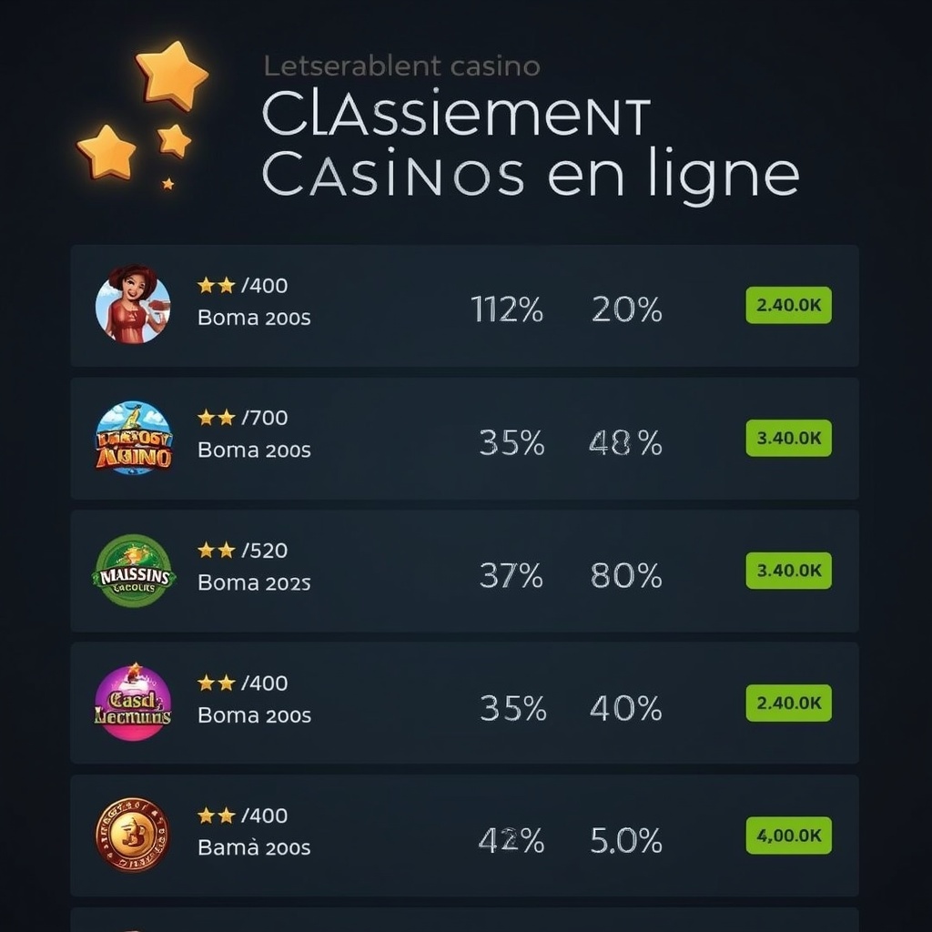 Classement casino en ligne: top sites, critères et conseils 2026